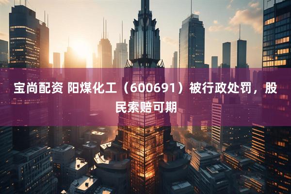 宝尚配资 阳煤化工（600691）被行政处罚，股民索赔可期